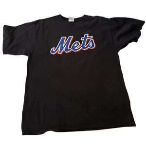 VTG Mets‎ Mens #5 Wright Shirt Black/Blue 2 XL Short Sleeve